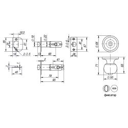 Ручка защелка PUNTO 6072 BL-B (фик.) черный /44453/
