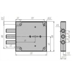 Замок накладной Цербер ЗНУ-П пост.ключ