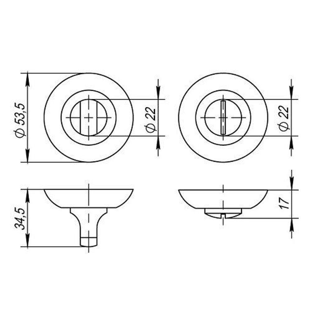 Ручка поворотная PUNTO BK6 TL SG/GP-4 мат.золото/золото /33237/
