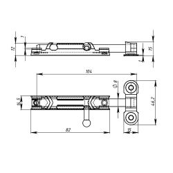 Задвижка накладная КУНГУР ЗТ с ц. дв. полимер (100) мт (1шт)