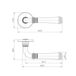 Ручка раздельная PUNTO SORENTO ARC.R52 CP-8 хром /47171/