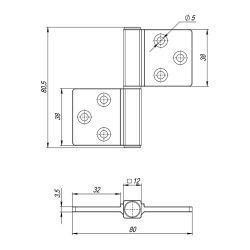 Петля универсальная флажковая ARMADILLO IN3800US-FSG флор. золото /57537/