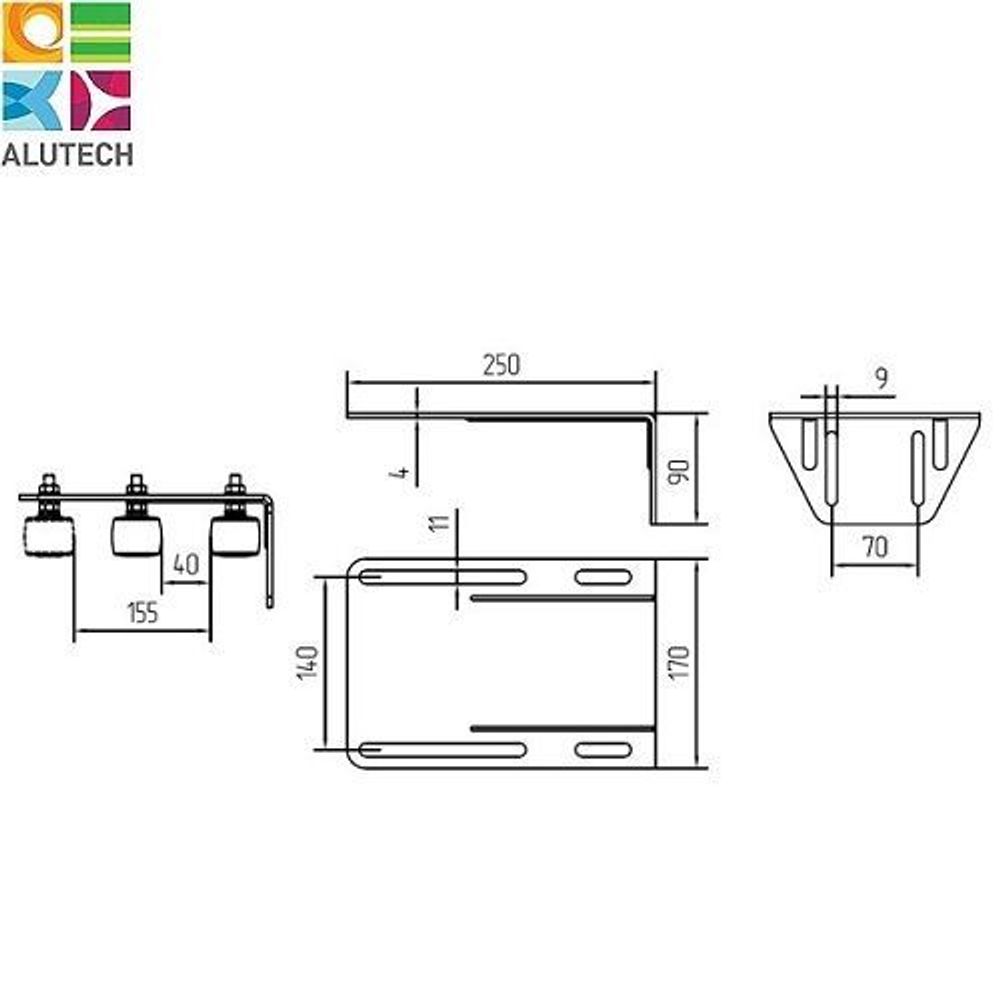 Кронштейн удлиненный (на 4 поддерживающих ролика) SGN.03.717