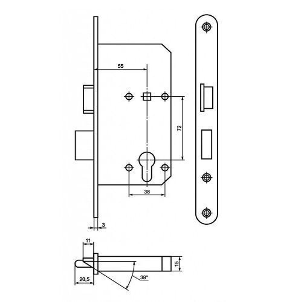 Замок врезной МОТОР СИЧ ЗВ7 /748/