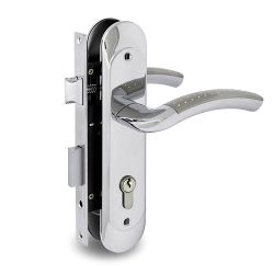 Замок врезной с ручками PALLADIUM ЗВ-1702 SC/CP мат.хром/хром