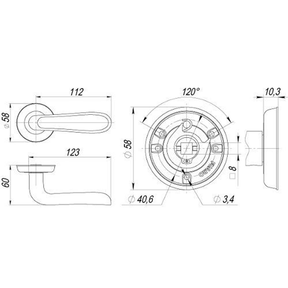 Ручка раздельная FUARO VIRGINIA SM AB-7 мат.бронза /35289/