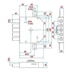 Замок накладной ЭЛЬБОР 1.06.56.5.МА Гранит