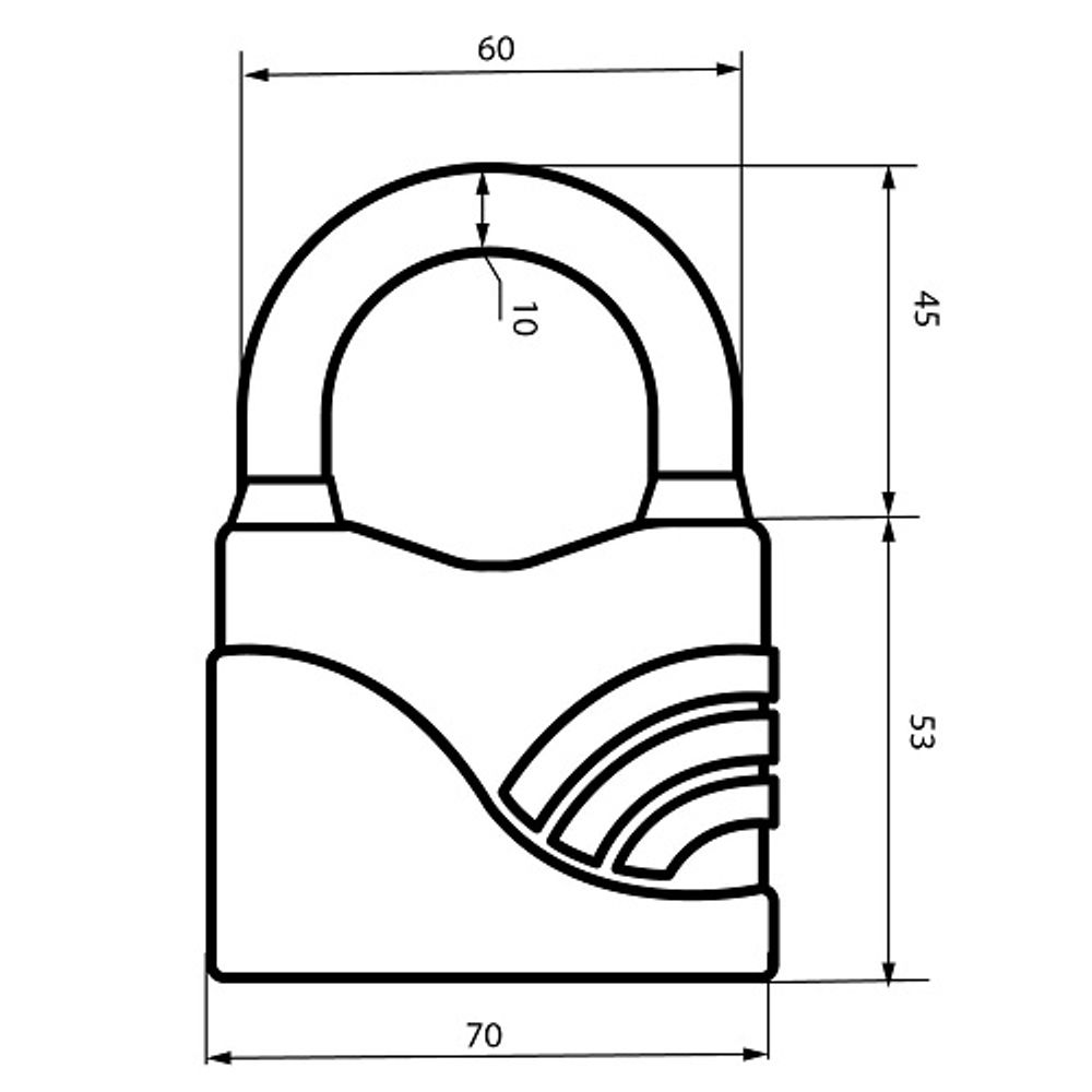 Замок навесной АВАНГАРД ВС2Л-70 БЛЮЗ d10mm