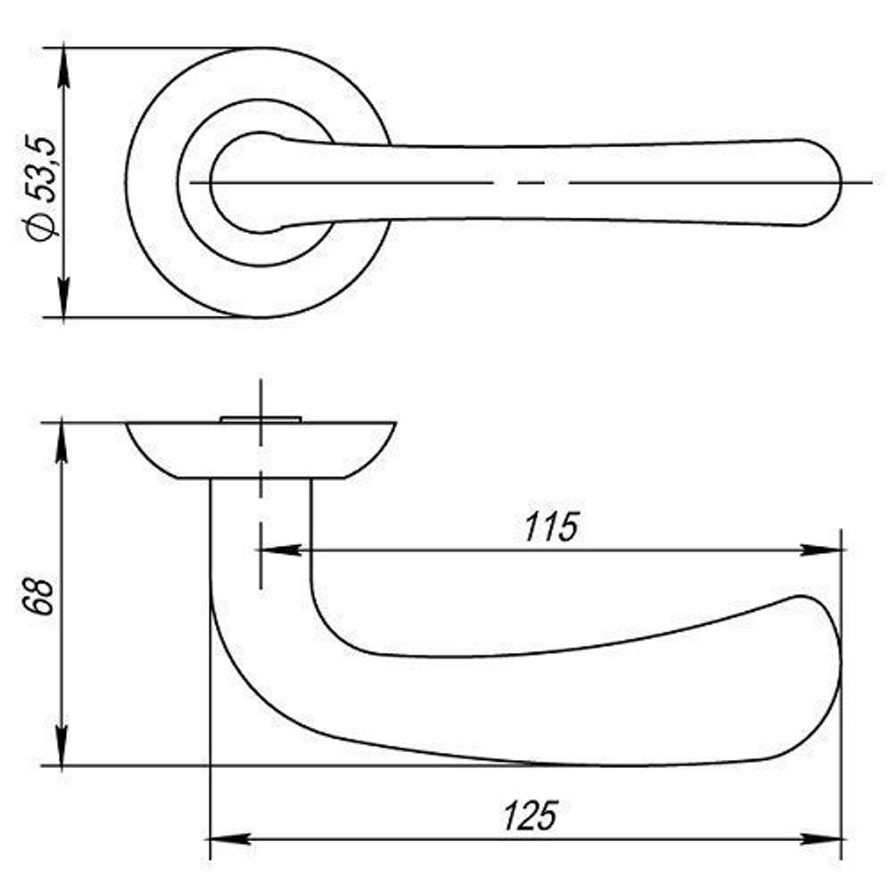 Ручка раздельная PUNTO SIMFONIA TL SG/GP-4 мат.золото/золото /33197/