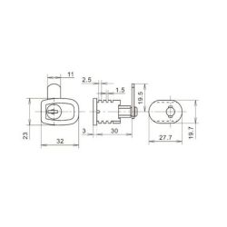 Замок почтовый EUROLOCK ЗП EUD для разд.металл.шкаф.нажим.2кл.
