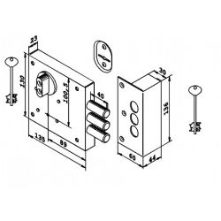 Замок накладной сувальдный KERBEROS 112.11.033 5кл.