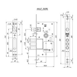 Замок врезной сувальдный KALE KILIT 252/RL (ключ 60мм) 5кл. /44961/