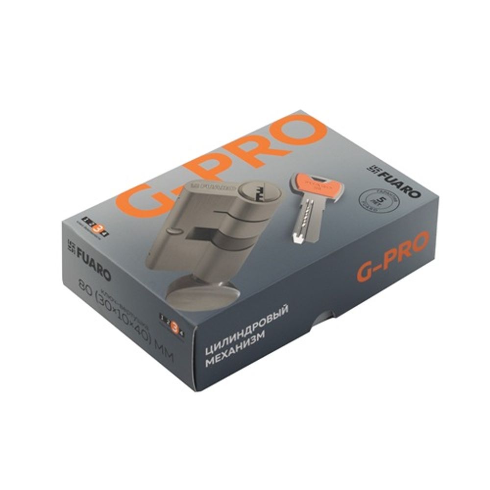 Цилиндровый механизм с вертушкой FUARO G-PRO502/80 mm (35+10+35) SSC сатин. хром 5 кл. /64223/