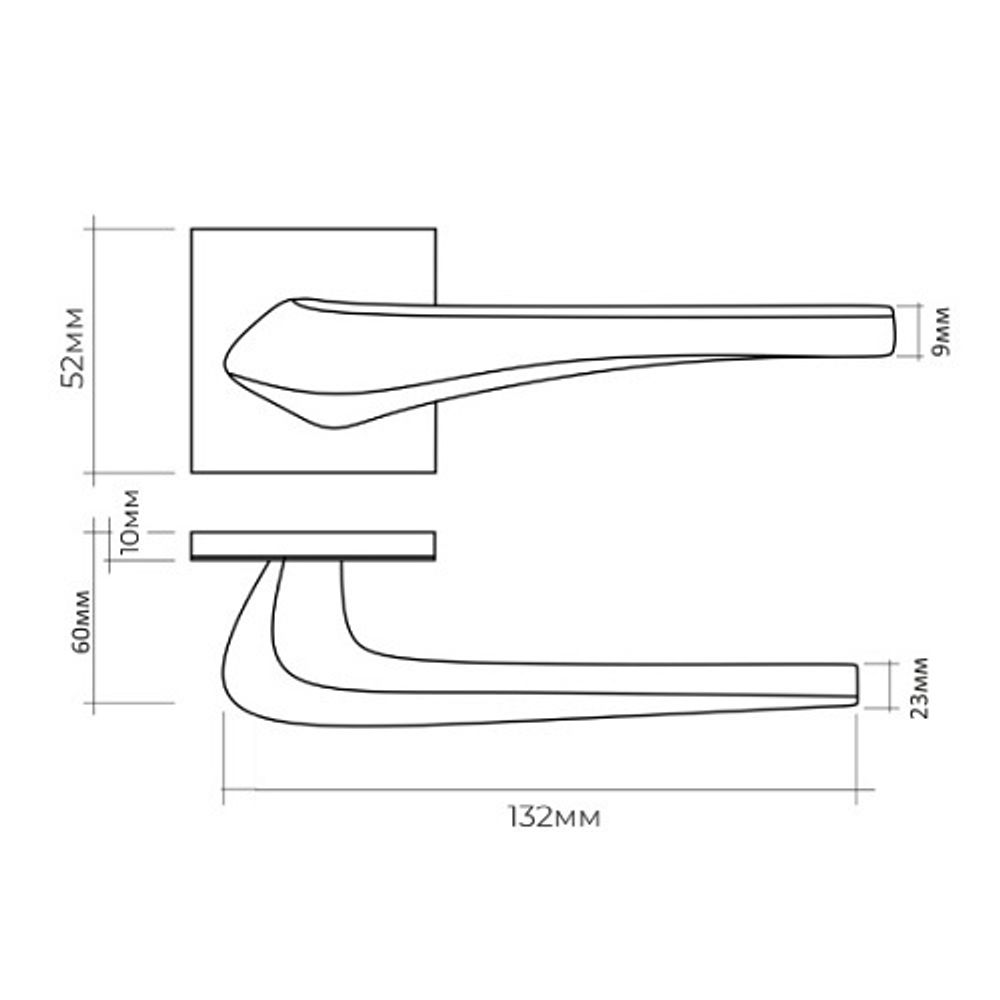 Ручка раздельная VETTORE R06.135 MBP черный матовый