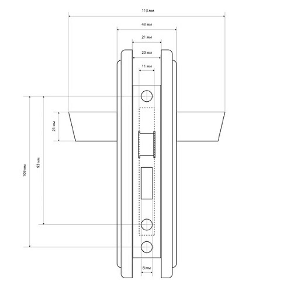 Замок врезной СТАНДАРТ 103/50В GP