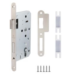 Замок врезной FUARO (INOX) под цилиндр, бексет 55, лицевая 20, м/о 72 мм /45011/