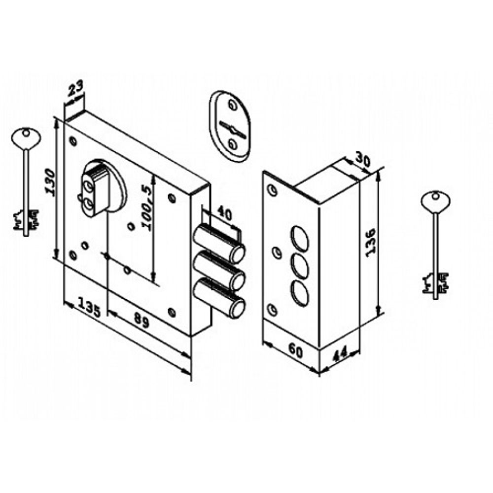 Замок накладной сувальдный KERBEROS 112.11.033 5кл.