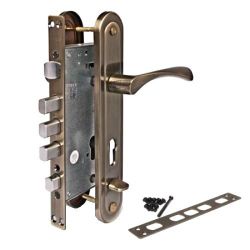 Замок врезной APECS T-0523-C AB L бронза левый