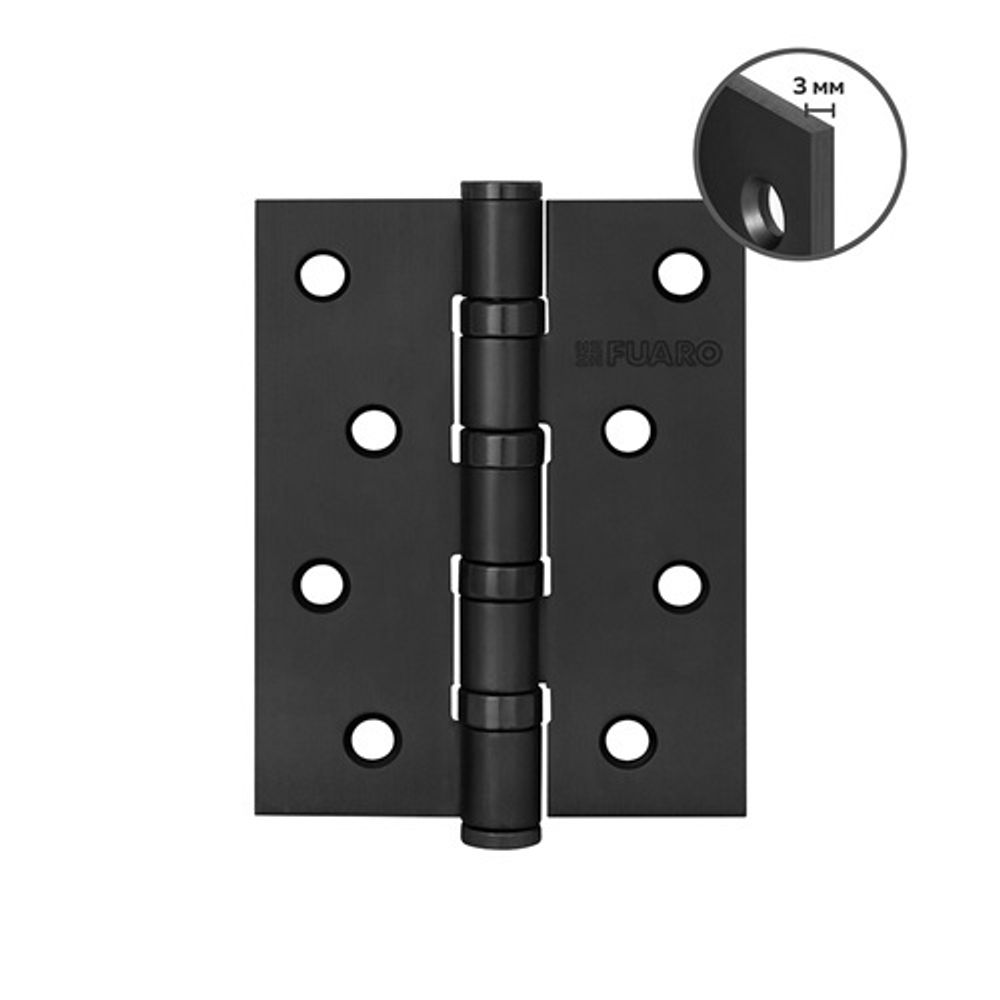 Петля дверная универсальная FUARO HEAVY IN4400U 100х75х3 мм BL черный
