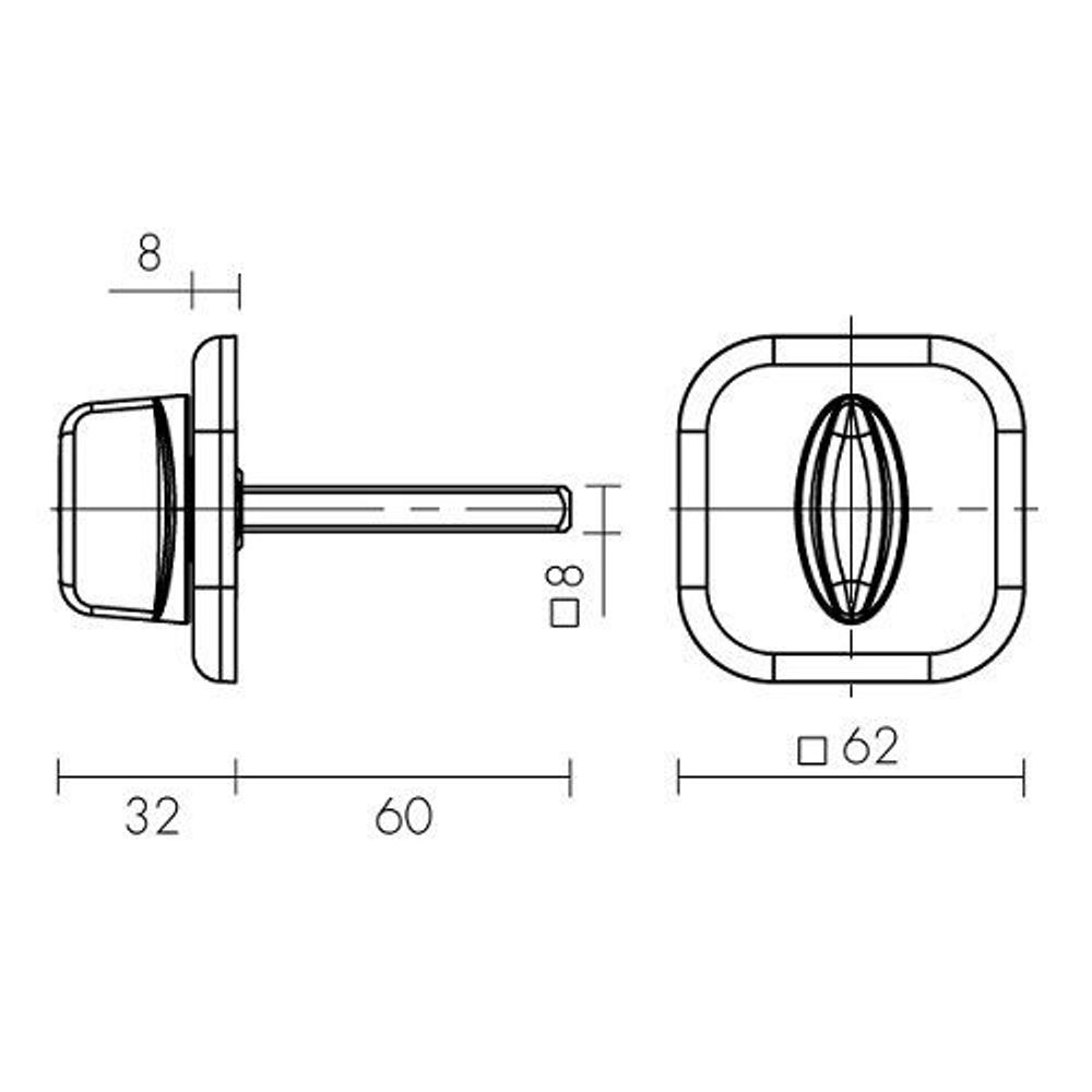 Ручка поворотная FUARO BKW8х75 XL CP-8 хром /41303/