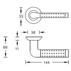 Ручка дверная ARCHIE S010 47HHP (никель)
