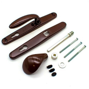 Нажимной гарнитур для ограничения  доступа STUBLINA 1078.00.350 Е=92 мм коричневый (RAL 8017)