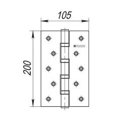 Петля дверная универсальная FUARO 4BB 200x105x3 WAB мат.бронза /29989/ (1 шт)