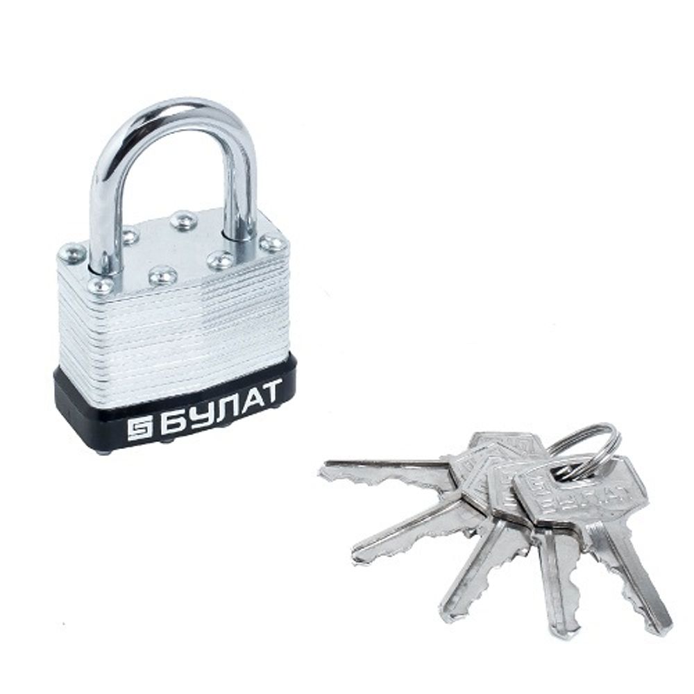 Замок навесной БУЛАТ ВС 0140 стальной 5кл. d6mm