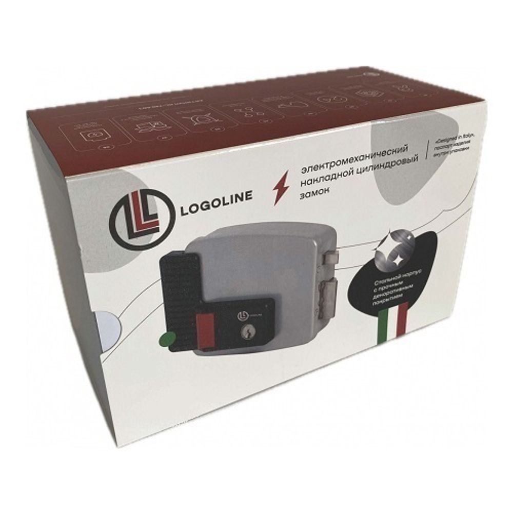 Замок накладной эл/мех. LOGOLINE 730.60.3 (дверь правая, открывается наружу)
