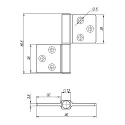 Петля универсальная флажковая ARMADILLO IN3800US-AC медь /61825/