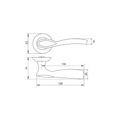 Ручка раздельная VETTORE R07.1313 AB бронза