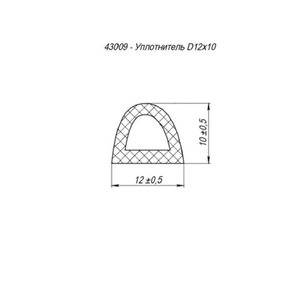 Уплотнитель FUARO профиль D-10/12 мм черный, 150 м /43009/