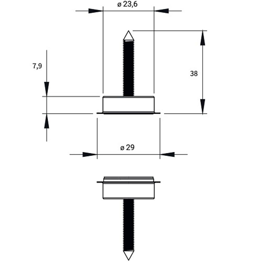 Фиксатор скрытый магнитный VITRUM SPACE STOPPINO CLOSE сатин хром (EXTREZA M-73)