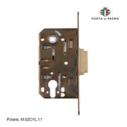 Замок врезной магнитный под цилиндр PORTA DI PARMA Polaris MCF матовый кофе