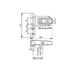 Петля дверная ELEMENTIS 16,5-19/108-48 бел. (1 шт)