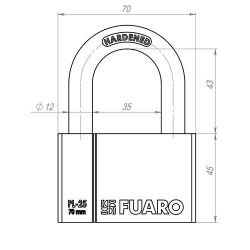 Замок навесной FUARO PL-2570 4кл. /26397/