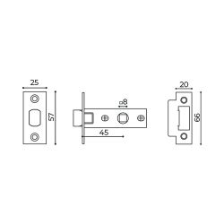 Защелка врезная AJAX LP45-8 CF кофе /44487/