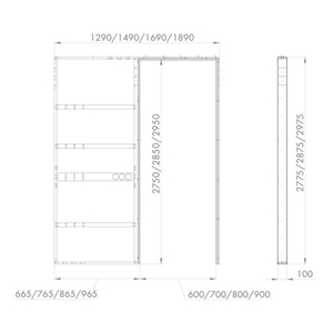 Пенал для скрытой раздвижной системы ARMADILLO Comfort - PENAL caseta 900/2900 /61055/