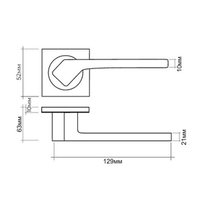 Ручка раздельная VETTORE R06.050 SN/CP мат.никель/хром