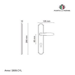 Ручка на планке PORTA DI PARMA Anna CYL PVD золото