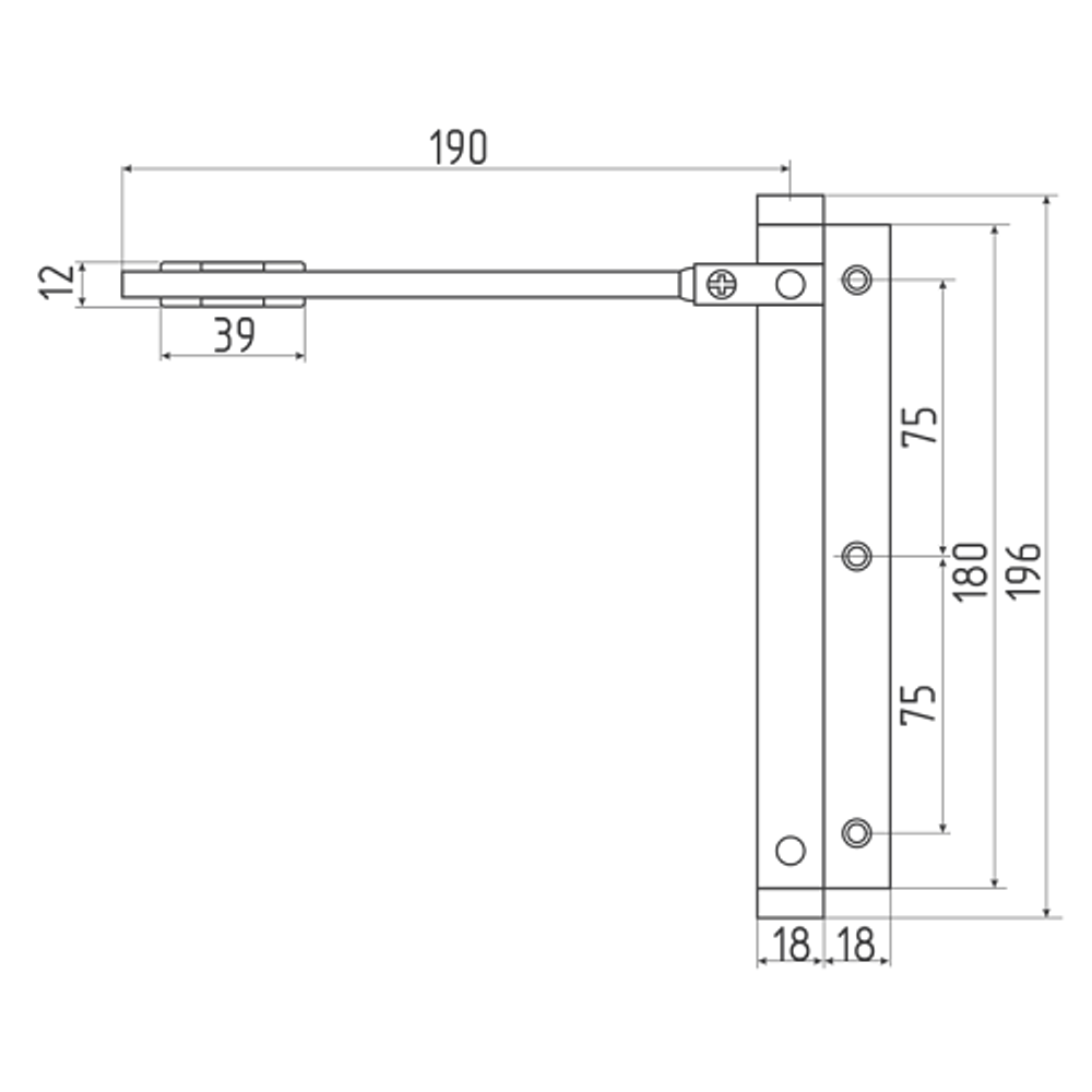 Доводчик дверной НОРА-М 102 до 30кг серебро