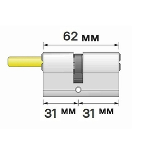 Цилиндровый механизм под вертушку (дл. шток) MOTTURA C48P313101 (62 мм/26+10+26) никель /7450/