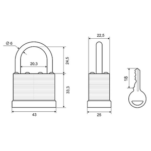 Замок навесной PALLADIUM 901S-40