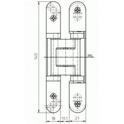 Петля скрытая TECTUS TE 205 3D до 40кг SIMONSWERK хром матовый