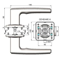 Ручка раздельная КРИТ-М РФ-К88 Чб черный