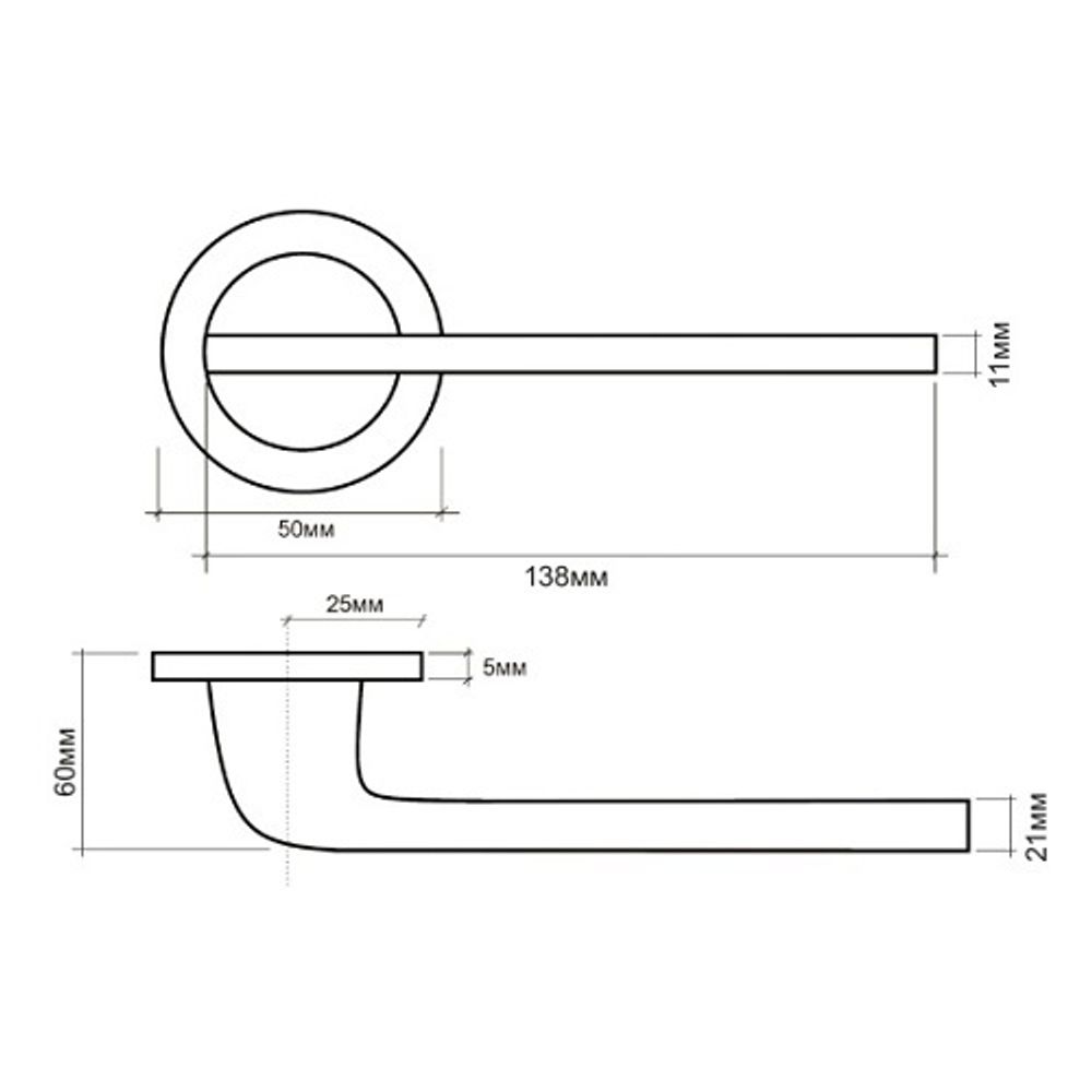 Ручка раздельная ABRISS R25.156 MCP матовый хром