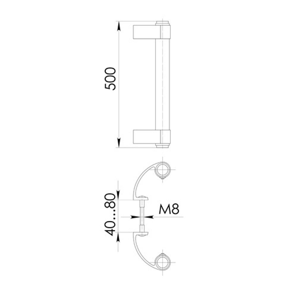 Ручка дверная офисная PUNTO PH31/500.02 500мм RAL 9016 белый /60309/
