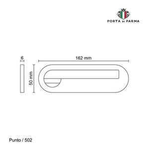 Ручка на планке PORTA DI PARMA Punto BL черный