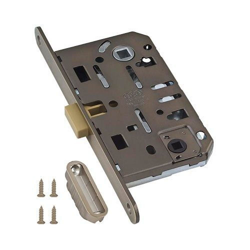 Замок межкомнатный AGB WC MEDIANA POLARIS B06102.50.12.567 (антич.бронза) /26389/