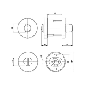 Ручка поворотная FUARO DSS-02-BK6 black (нержавейка 201) c индикатором /65549/